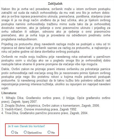 Stručni članci - upit o korisnosti Stručni članci - upit o korisnosti