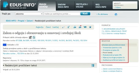 Propisi - dokument - registarske poveznice Propisi - dokument - registarske poveznice