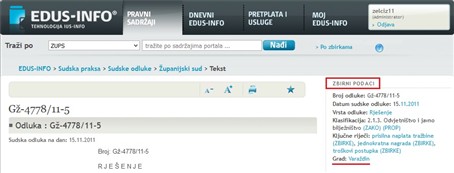 Sudske odluke - poveznice zbirnih podataka sudske prakse - GRAD Sudske odluke - poveznice zbirnih podataka sudske prakse - GRAD